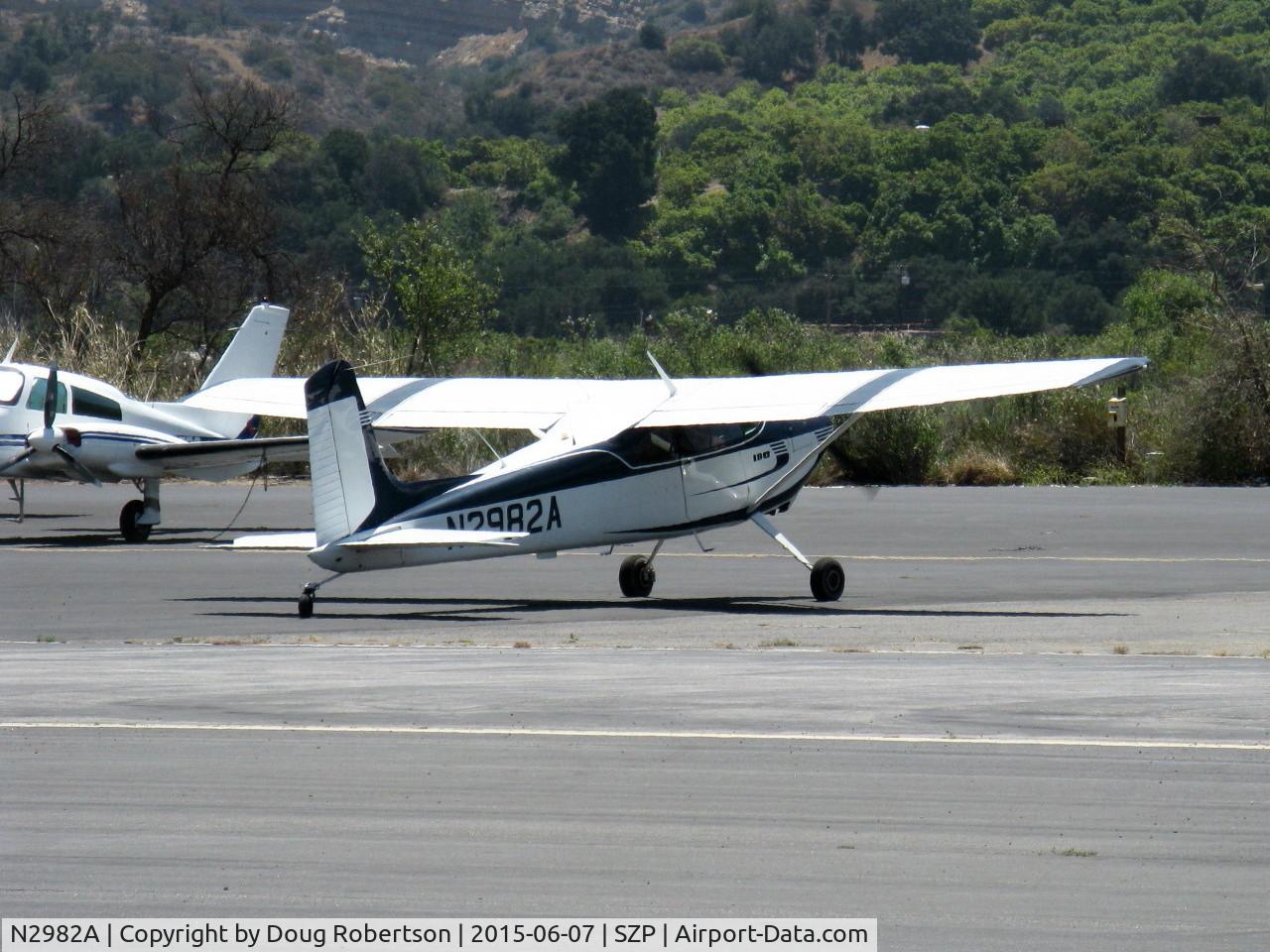 N2982A, 1953 Cessna 180 C/N 30182, 1953 Cessna 180, Continental O-470-A 225 Hp, 1st year of production, taxi aross Rwy 22