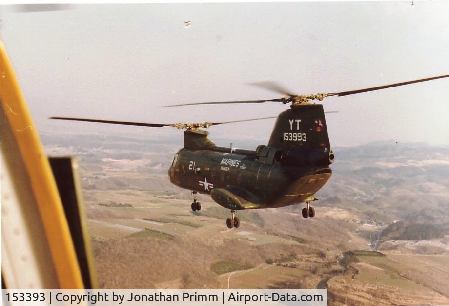 153393, Boeing Vertol CH-46E Sea Knight C/N 2291, Det E, HMM-164, Jan - Apr 1978, Pohang Korea