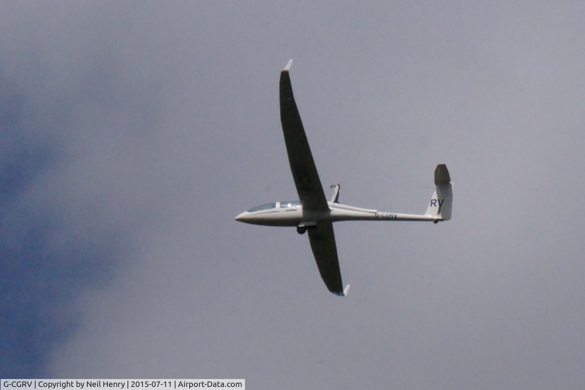 G-CGRV, 2010 DG Flugzeugbau DG-1000M C/N 10-156M6, self launchng motor glider seen after take-off from Southdowns Gliding Club, Storrington, West Sussex - flying over Parham House grounds on 11 July 2015