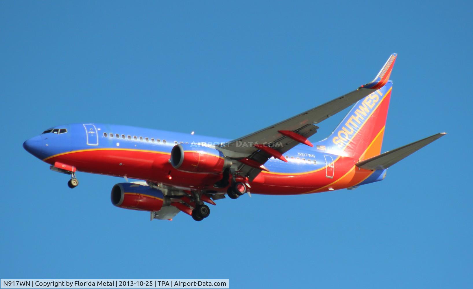 N917WN, 2008 Boeing 737-7H4 C/N 36624, Southwest