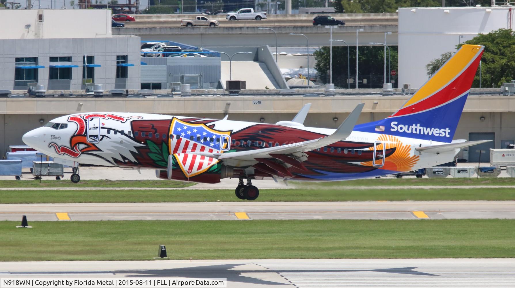 N918WN, 2008 Boeing 737-7H4 C/N 29843, Illinois One with new tail colors