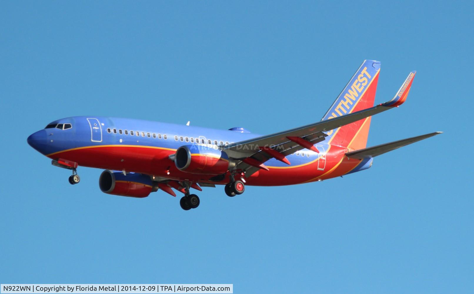 N922WN, 2008 Boeing 737-7H4 C/N 32461, Southwest