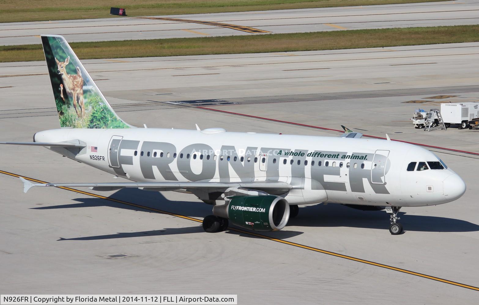 N926FR, 2004 Airbus A319-111 C/N 2198, Domino the Deer Fawn Frontier