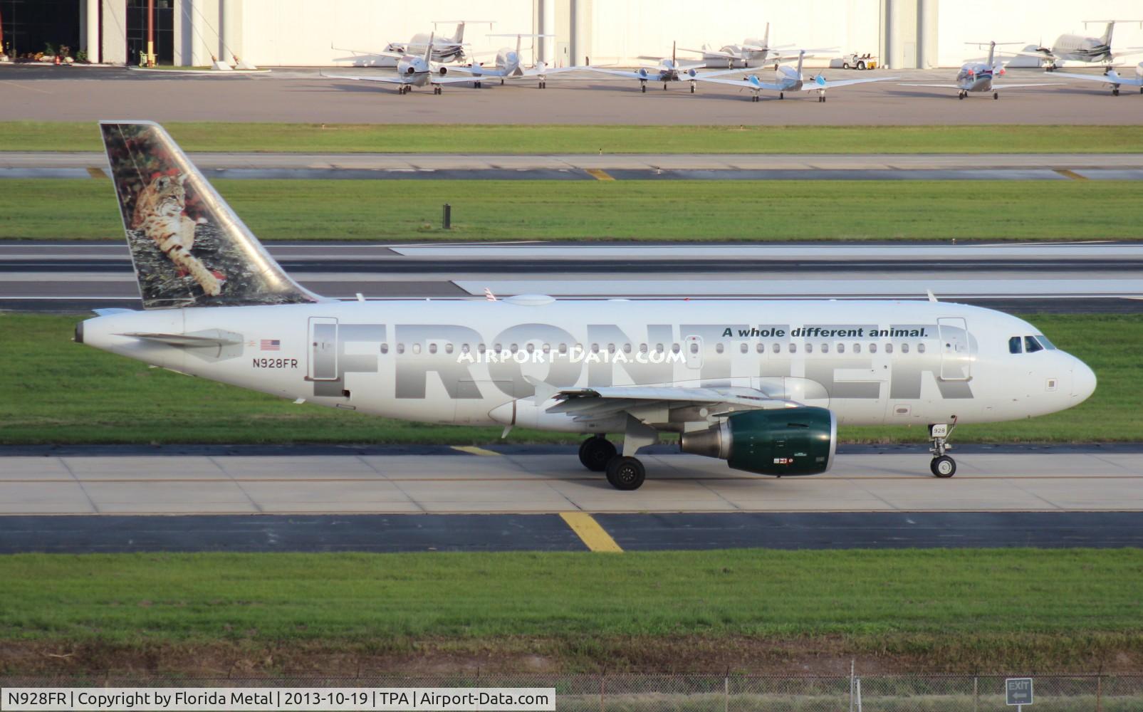 N928FR, 2004 Airbus A319-111 C/N 2236, Hank the Bobcat Frontier