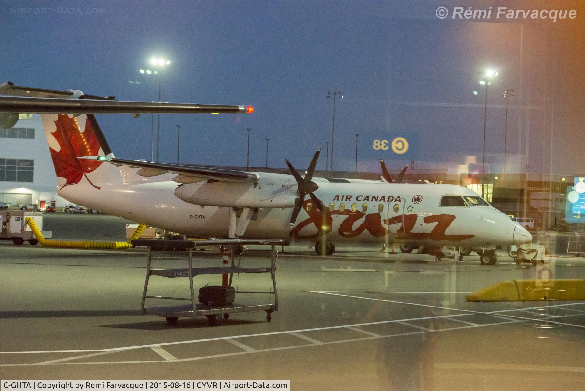 C-GHTA, 1989 De Havilland Canada DHC-8-301 Dash 8 C/N 198, On the tarmac at C-gate complex of domestics
