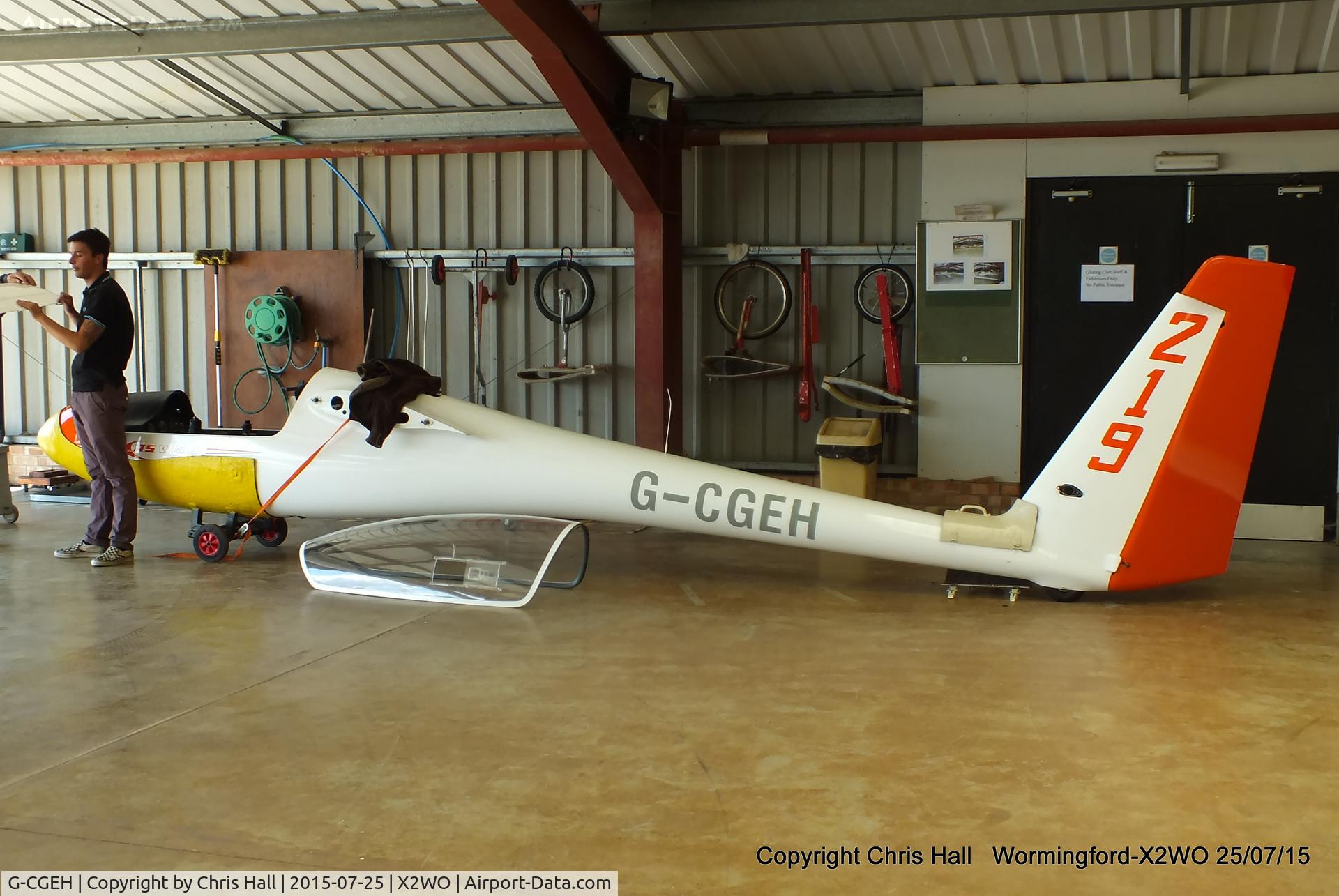 G-CGEH, 1973 Schleicher ASK-15B C/N 15276, at Wormingford airfield