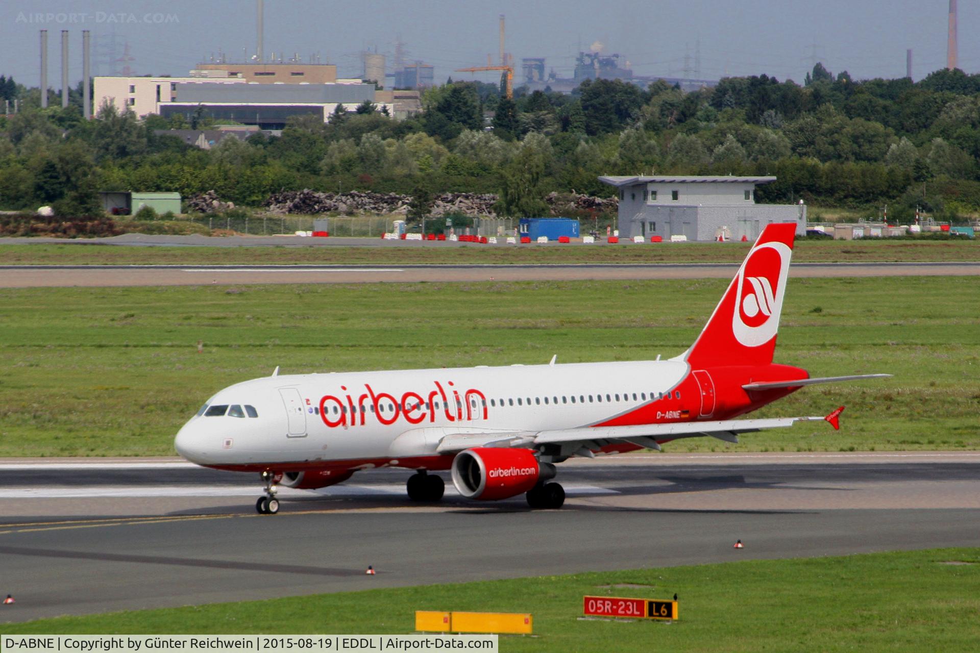 D-ABNE, 2003 Airbus A320-214 C/N 2003, Steel industry in the background