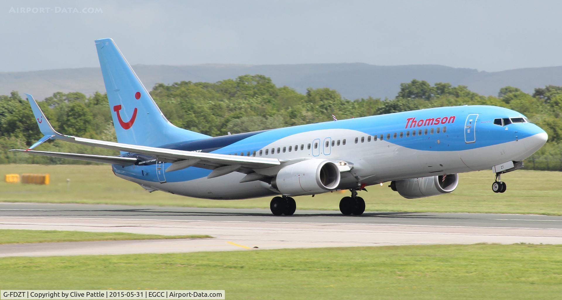 G-FDZT, 2011 Boeing 737-8K5 C/N 37248, In action at Manchester EGCC