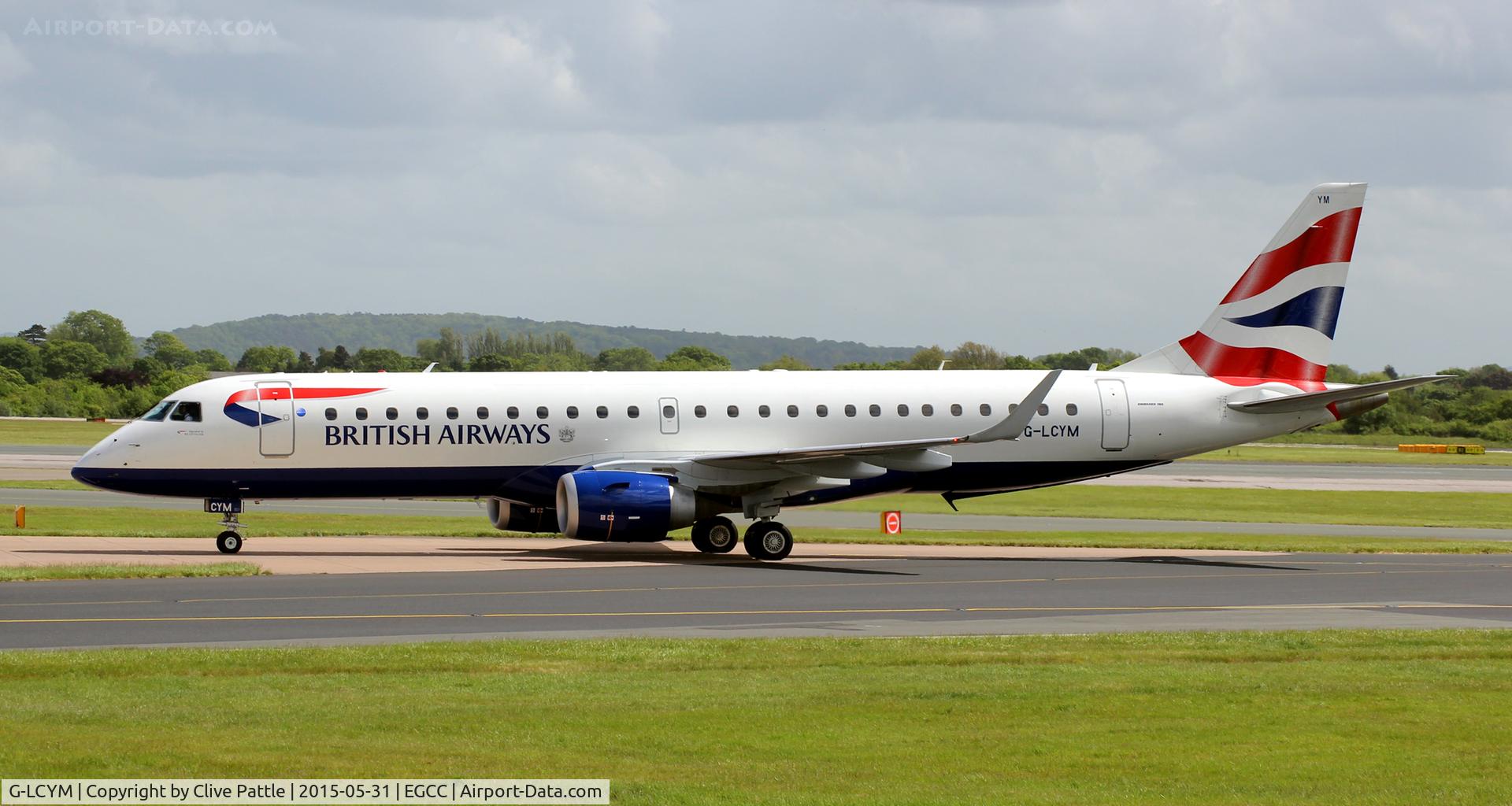 G-LCYM, 2010 Embraer 190SR (ERJ-190-100SR) C/N 19000351, In action at Manchester EGCC