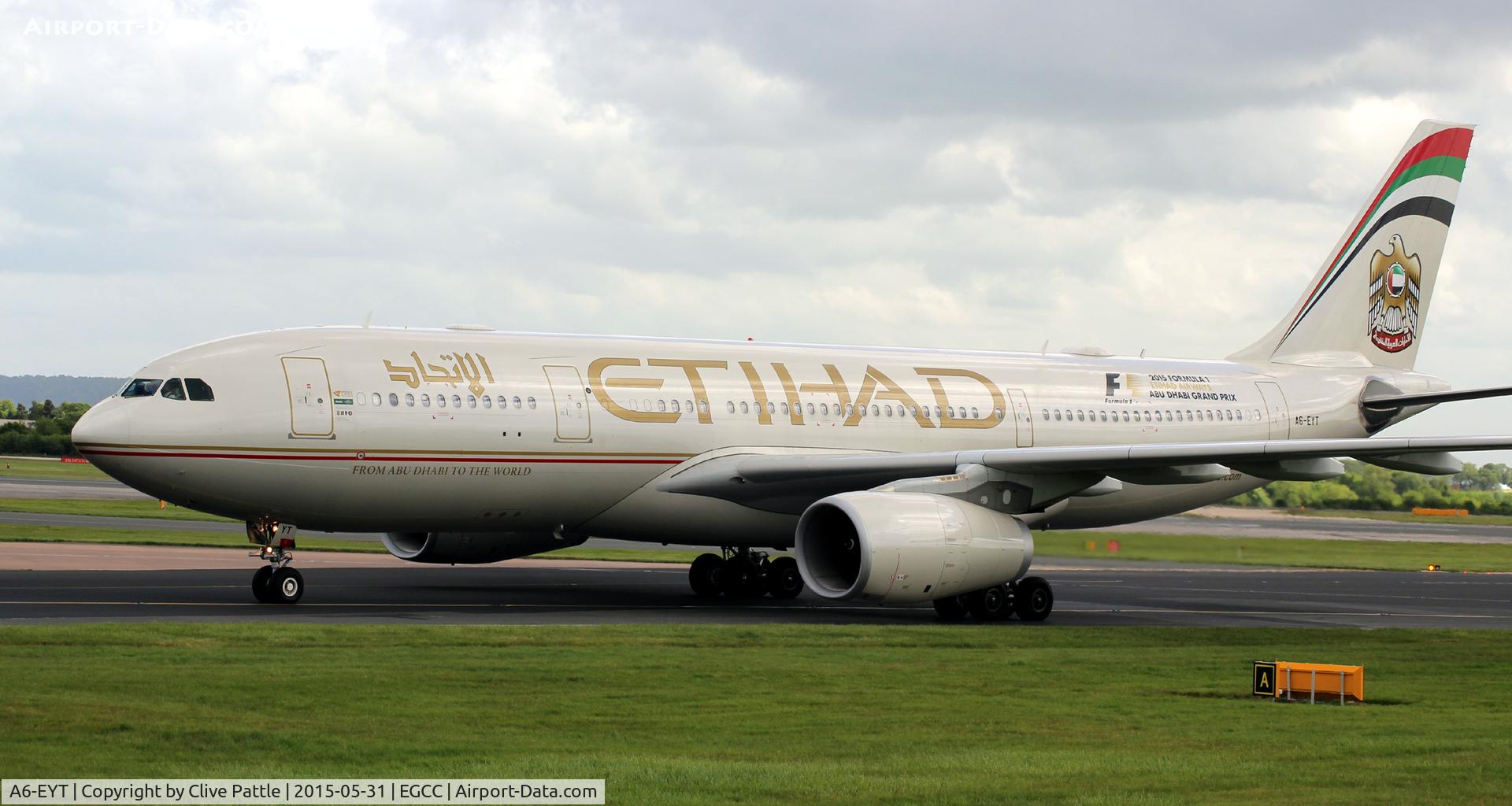 A6-EYT, 2013 Airbus A330-243 C/N 1486, Taxy to the gate at Manchester EGCC