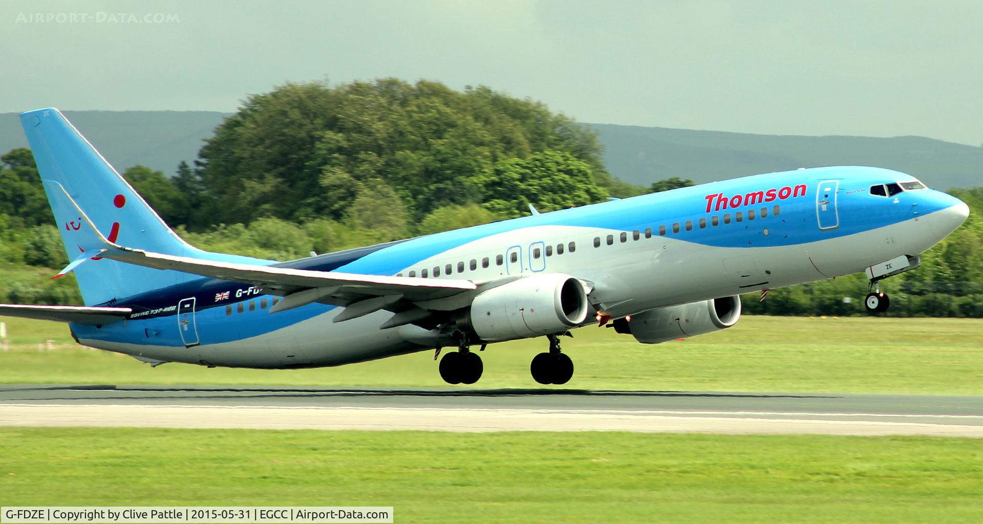 G-FDZE, 2008 Boeing 737-8K5 C/N 35137, Lift off from Manchester EGCC