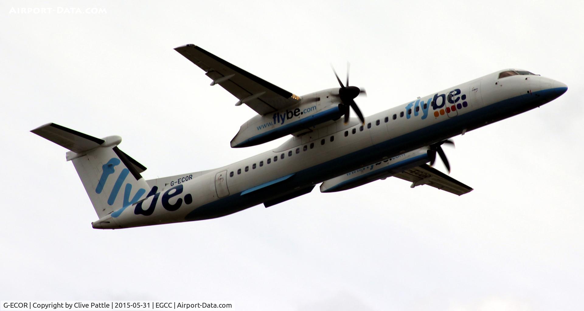 G-ECOR, 2009 De Havilland Canada DHC-8-402Q Dash 8 C/N 4248, Flybe departure from Manchester EGCC