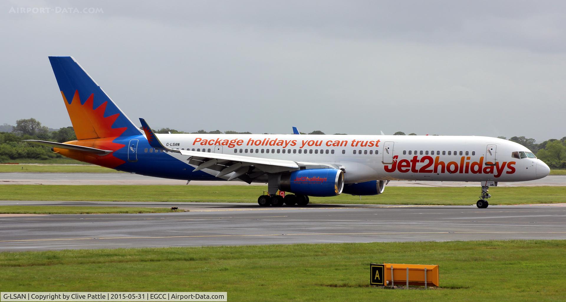 G-LSAN, 1994 Boeing 757-2K2 C/N 26635, In action at Manchester EGCC