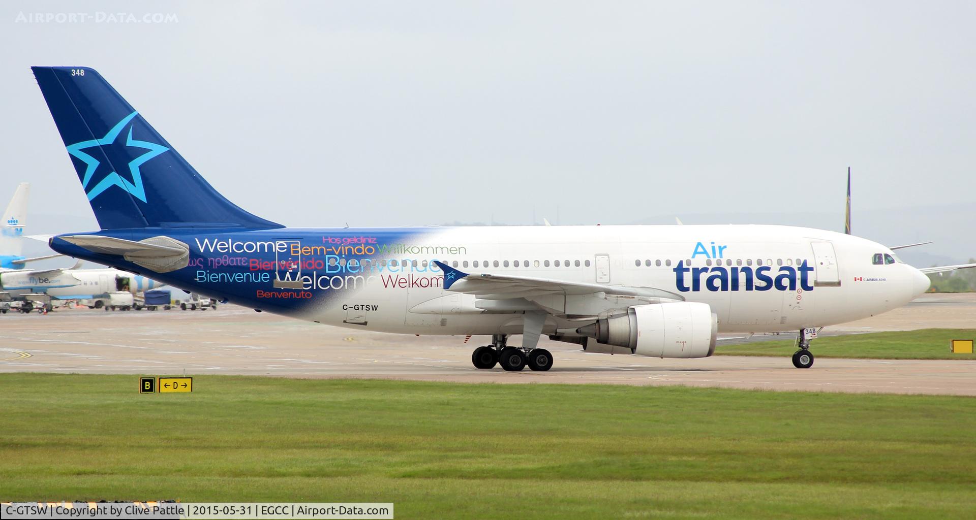C-GTSW, 1988 Airbus A310-304 C/N 483, Taxy for departure from Manchester EGCC