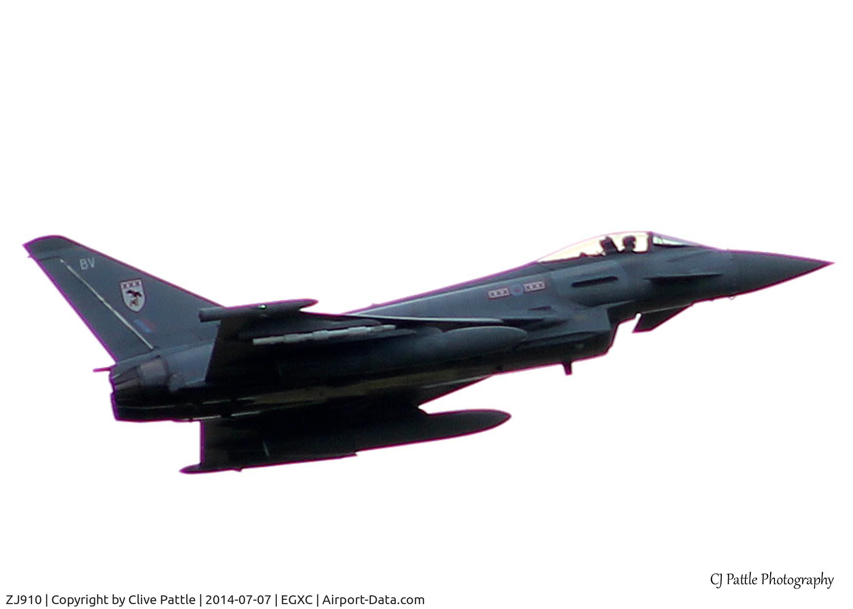 ZJ910, 2007 Eurofighter EF-2000 Typhoon FGR4 C/N 0037/BS001, Take-off from RAF Coningsby EGXC