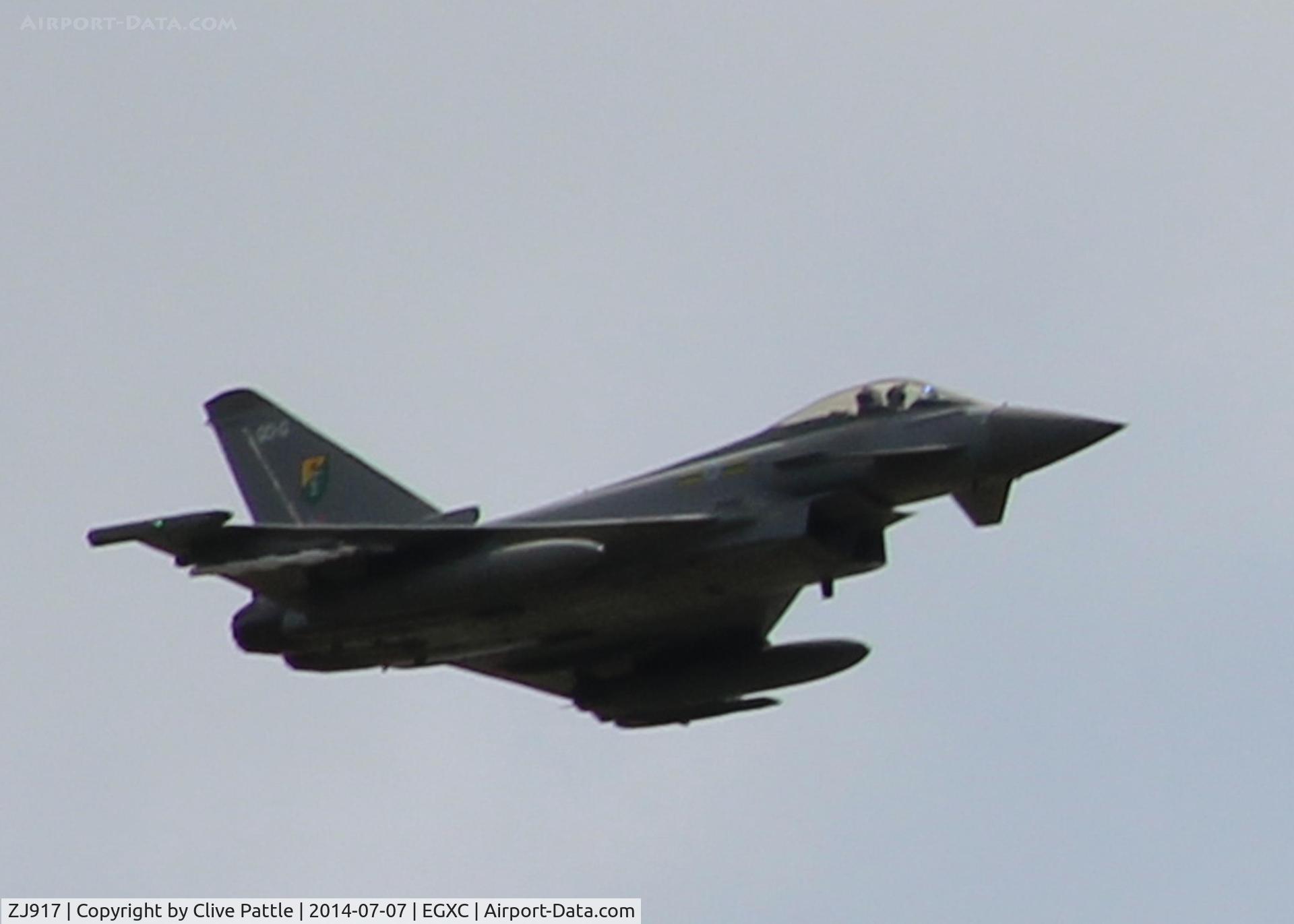 ZJ917, 2005 Eurofighter EF-2000 Typhoon FGR4 C/N 0059/BS008, Climb out from RAF Coningsby EGXC