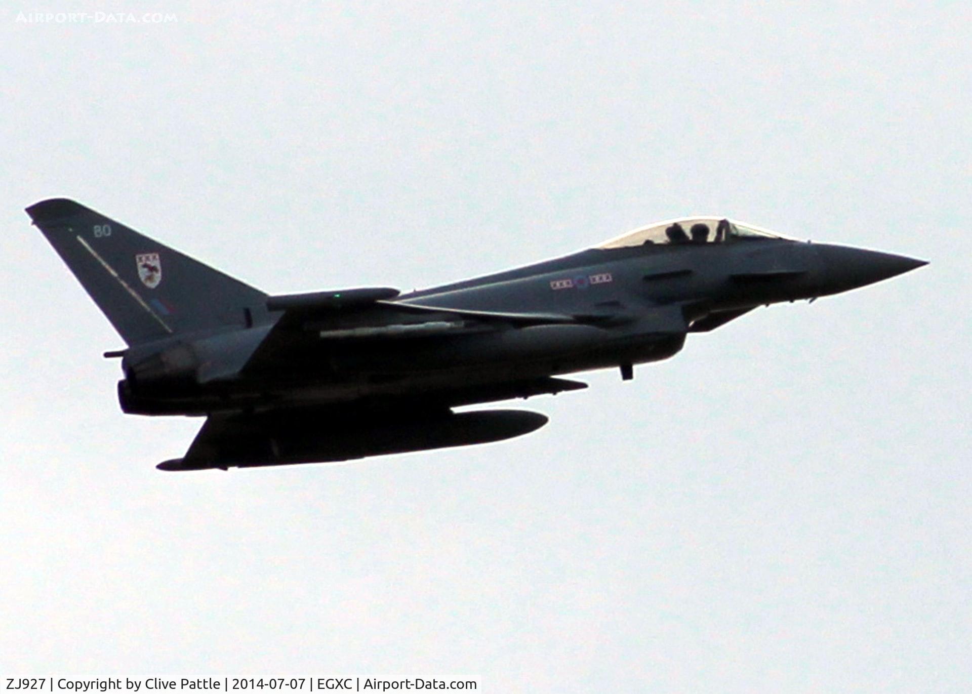 ZJ927, 2006 Eurofighter EF-2000 Typhoon FGR4 C/N 0089/BS018, Take off from RAF Coningsby EGXC