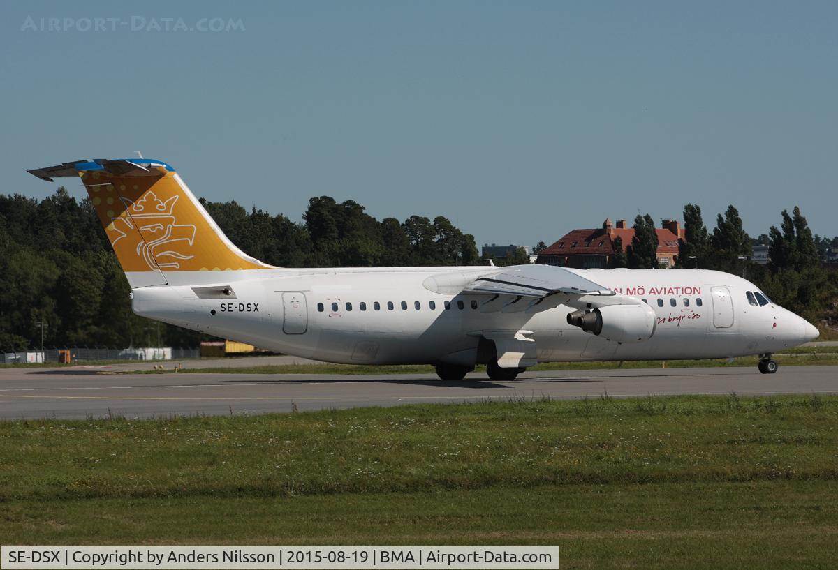 SE-DSX, 1994 British Aerospace Avro 146-RJ100 C/N E3255, Hybrid colours before new corporate identity.
