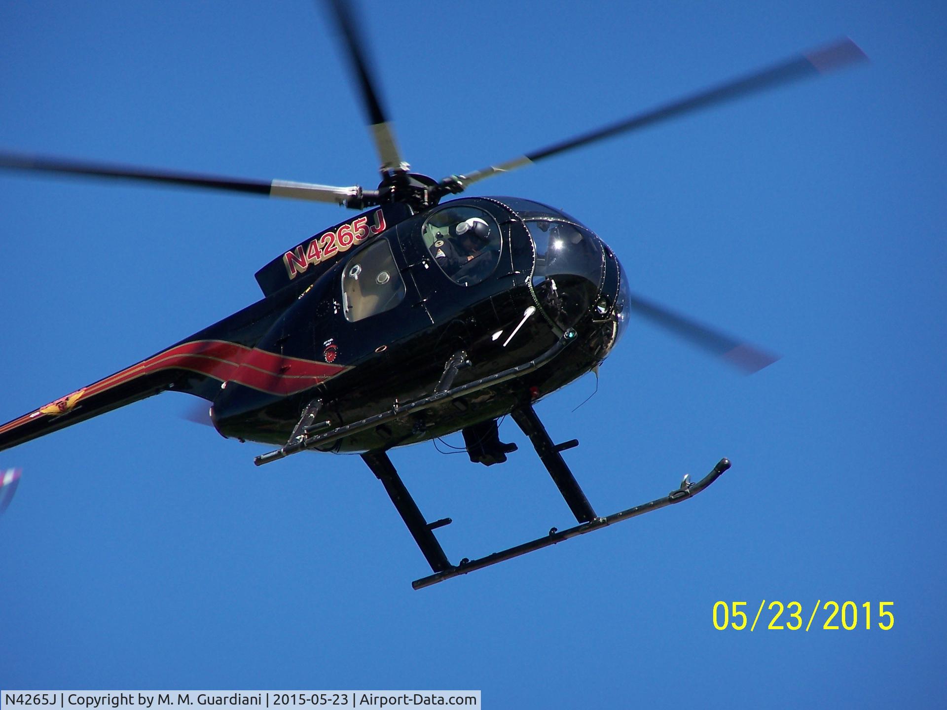 N4265J, 1979 Hughes 369D C/N 790542D, Doing a power line inspection over a Town of McCandless neighborhood.