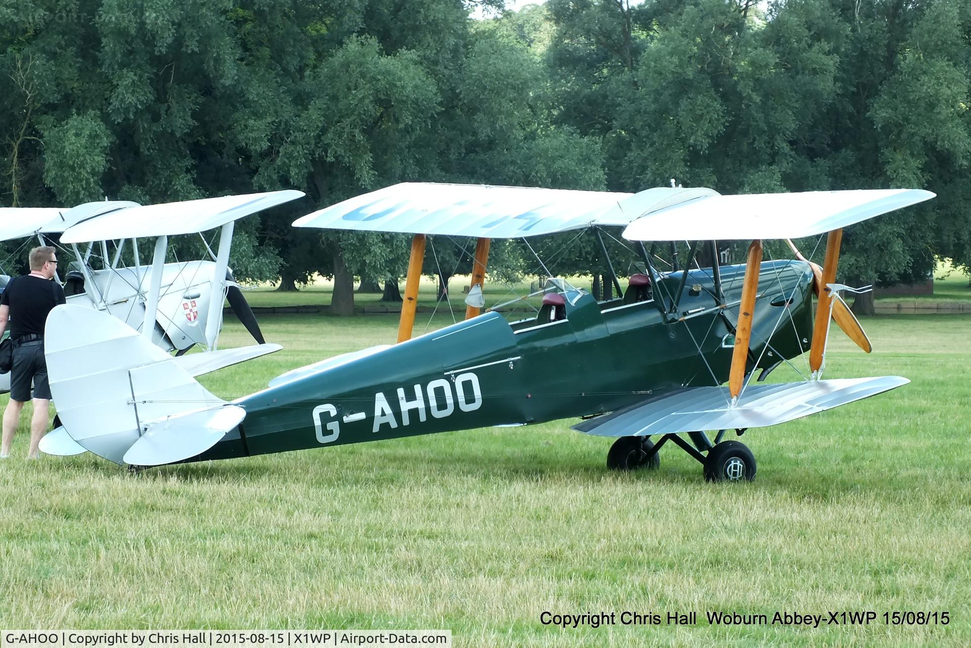 G-AHOO, 1943 De Havilland DH-82A Tiger Moth II C/N 86149, International Moth Rally at Woburn Abbey 15/08/15