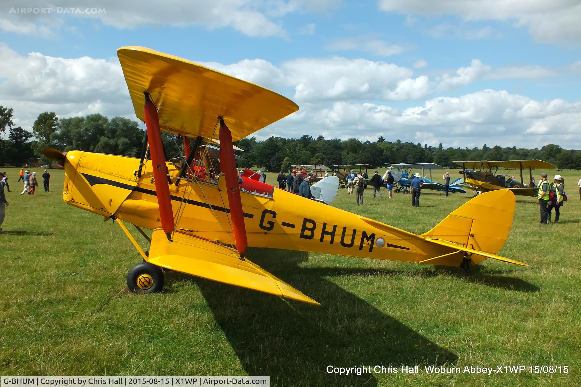 G-BHUM, 1944 De Havilland DH-82A Tiger Moth II C/N 85453, International Moth Rally at Woburn Abbey 15/08/15