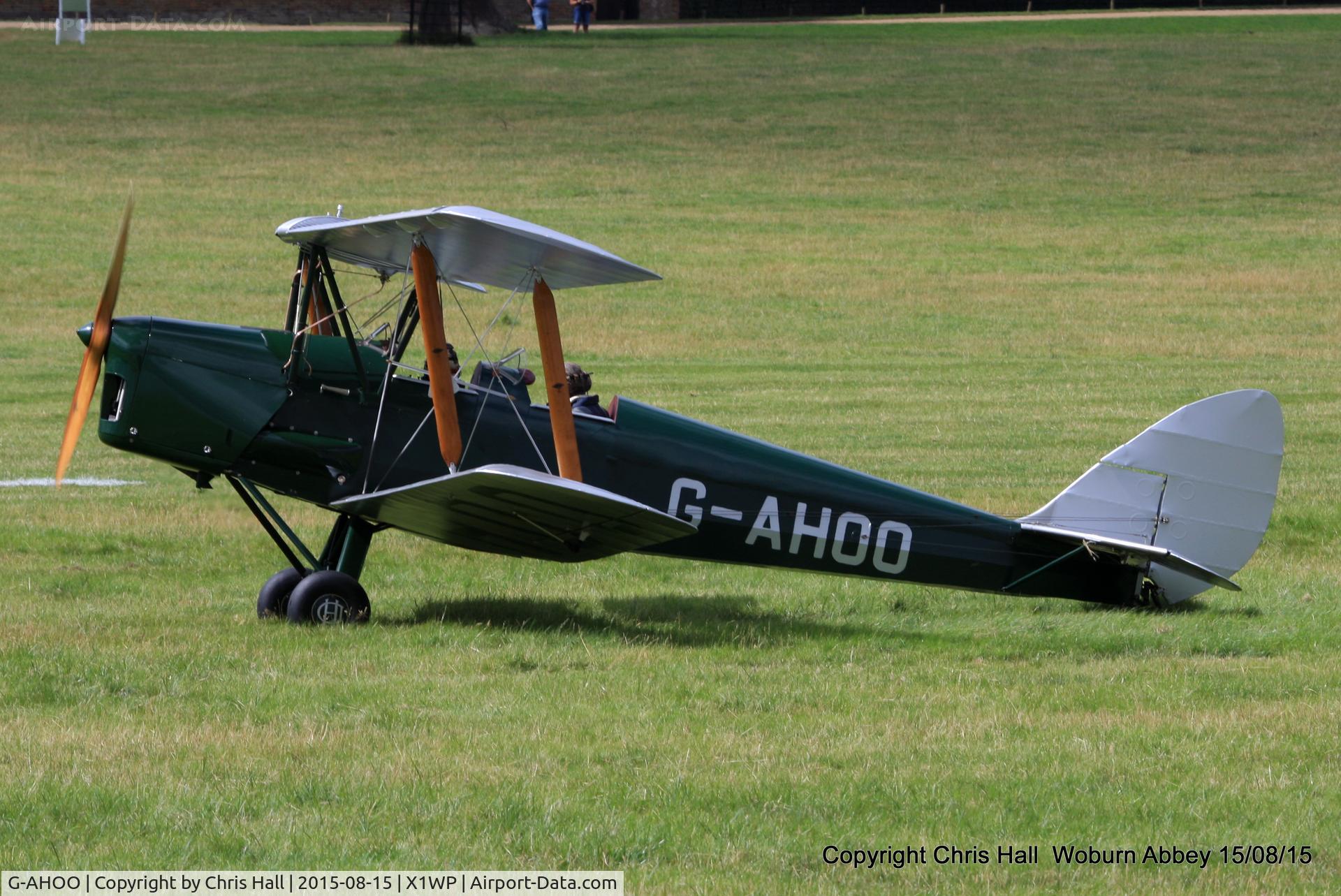 G-AHOO, 1943 De Havilland DH-82A Tiger Moth II C/N 86149, International Moth Rally at Woburn Abbey 15/08/15