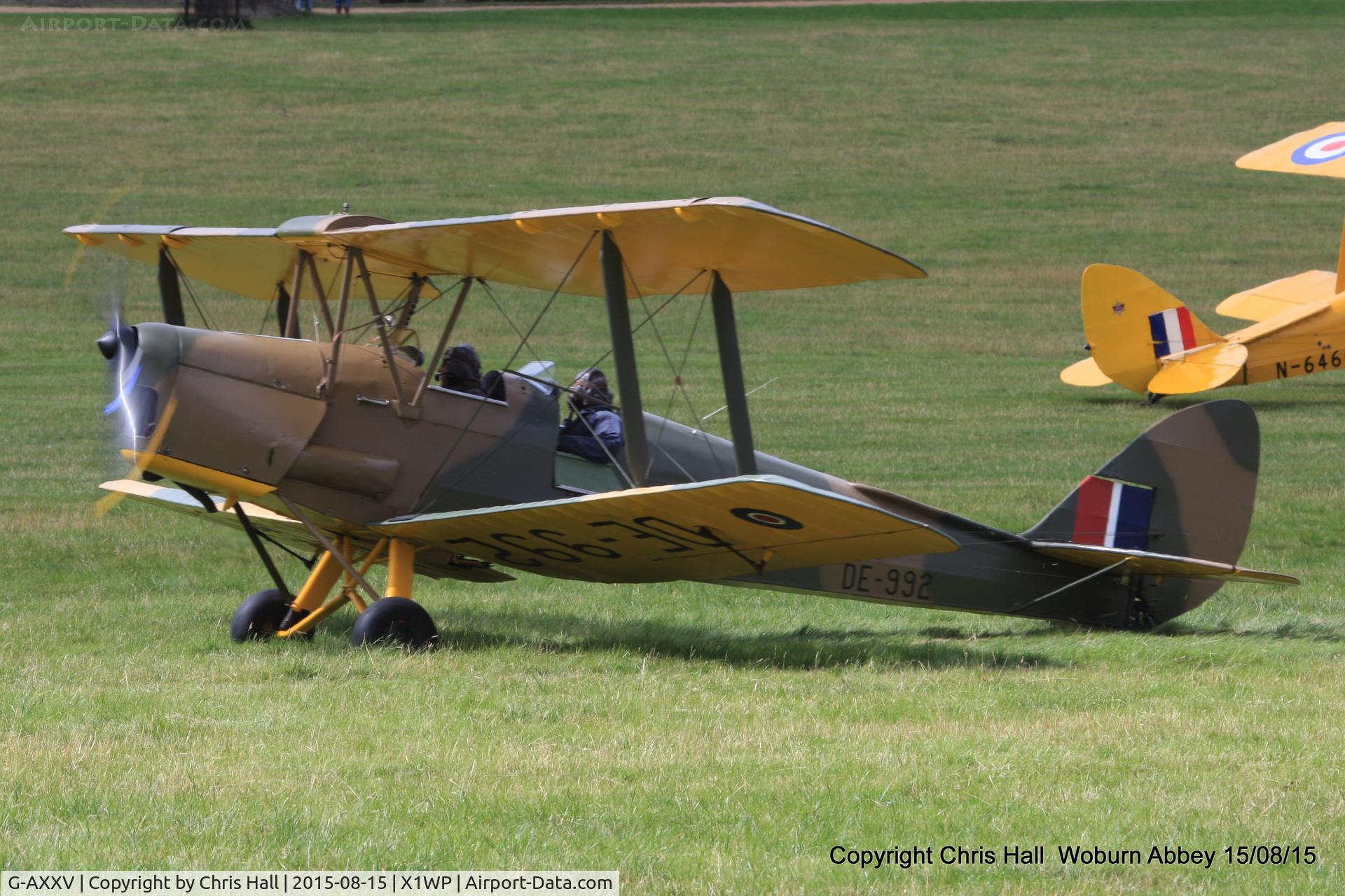 G-AXXV, 1944 De Havilland DH-82A Tiger Moth II C/N 85852, International Moth Rally at Woburn Abbey 15/08/15
