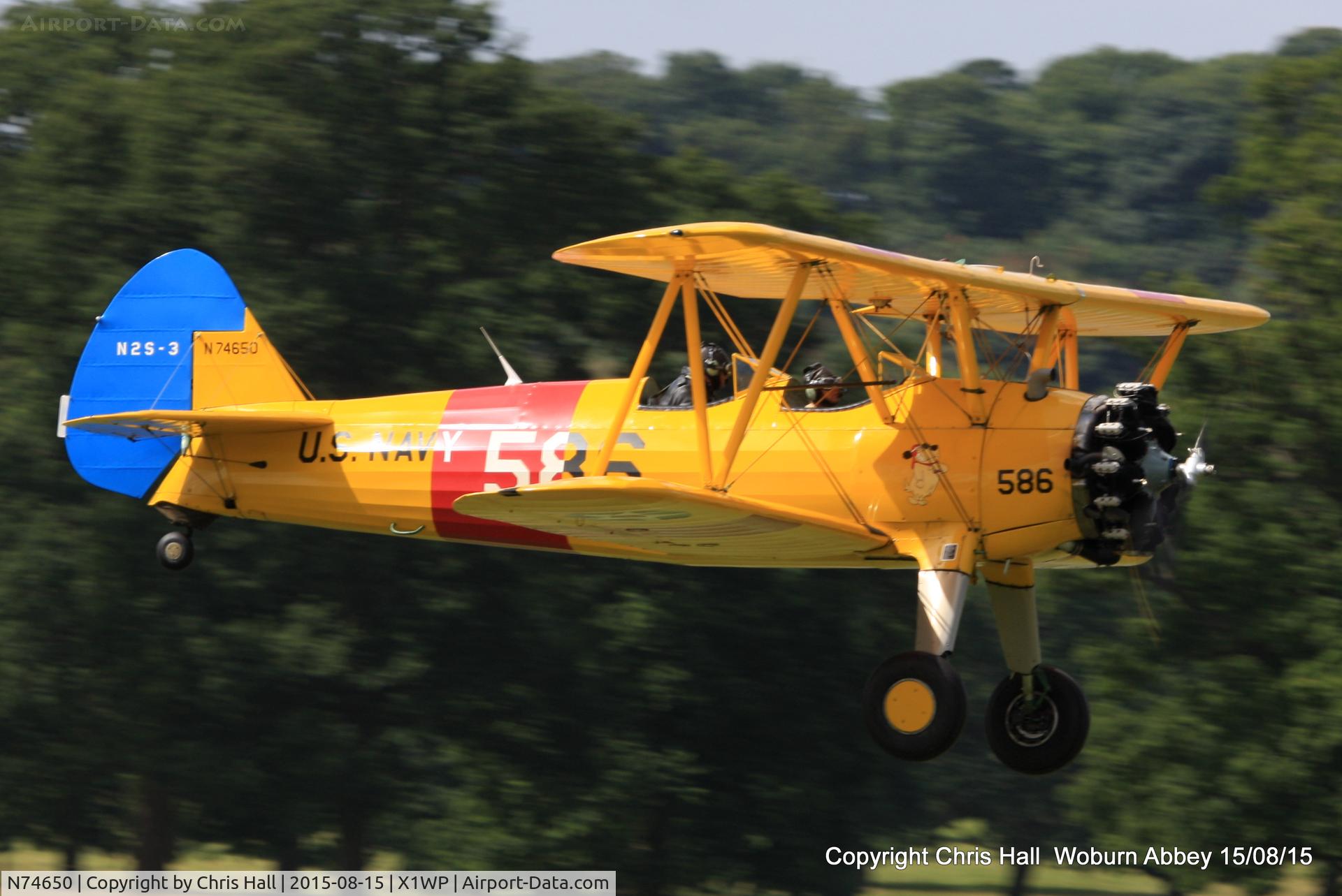 N74650, 1943 Boeing A75N1(PT17) C/N 75-7478, International Moth Rally at Woburn Abbey 15/08/15