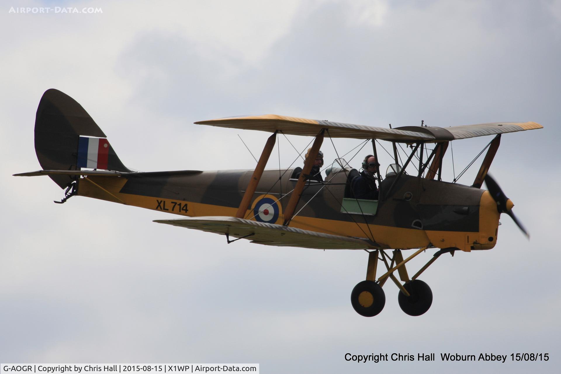 G-AOGR, 1942 De Havilland DH-82A Tiger Moth II C/N 84566, International Moth Rally at Woburn Abbey 15/08/15