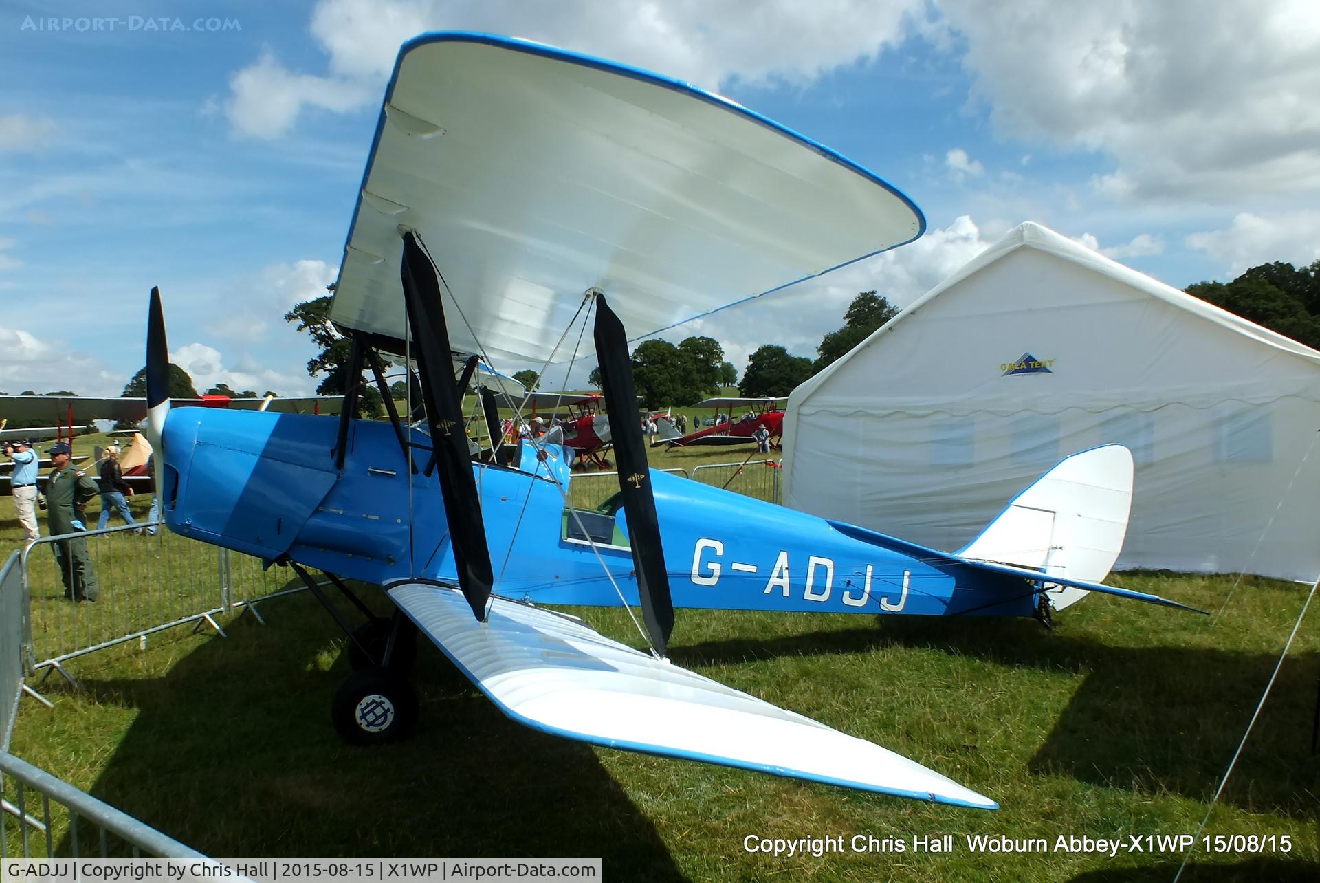 G-ADJJ, 1935 De Havilland DH-82A Tiger Moth II C/N 3386, International Moth Rally at Woburn Abbey 15/08/15