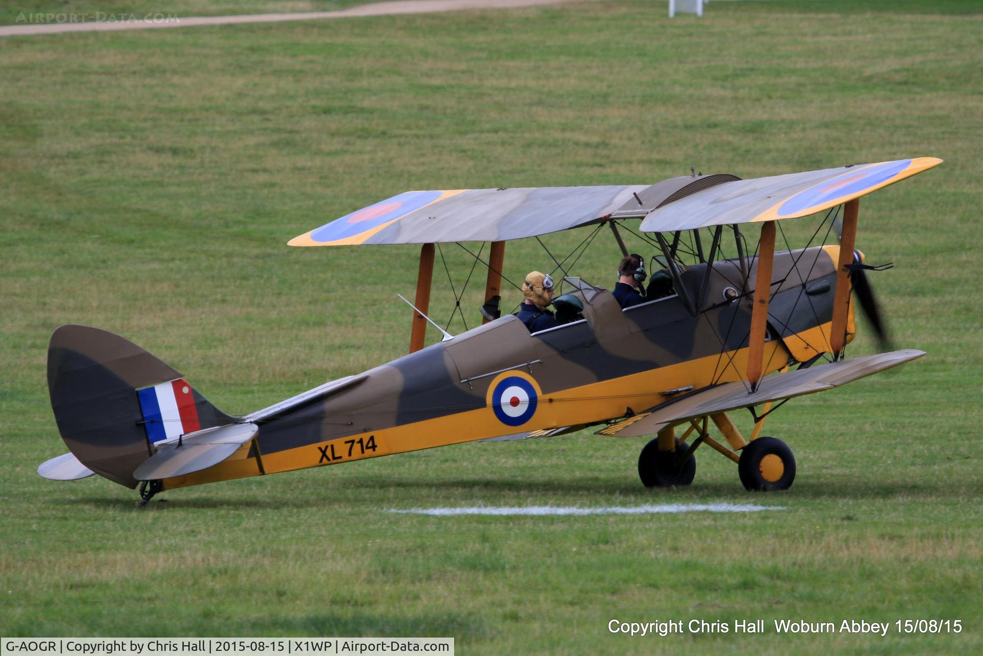 G-AOGR, 1942 De Havilland DH-82A Tiger Moth II C/N 84566, International Moth Rally at Woburn Abbey 15/08/15