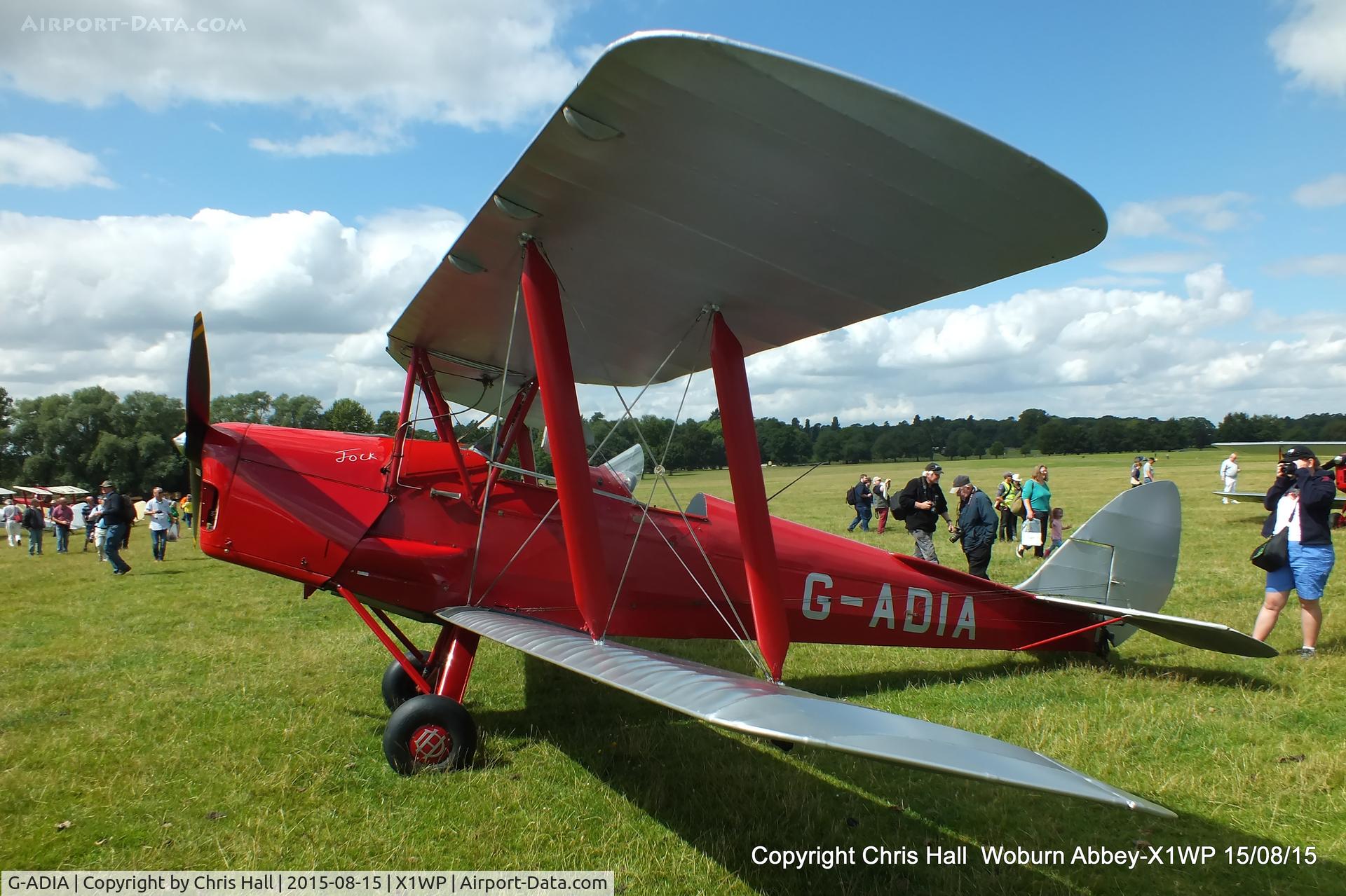 G-ADIA, 1935 De Havilland DH-82A Tiger Moth II C/N 3368, International Moth Rally at Woburn Abbey 15/08/15
