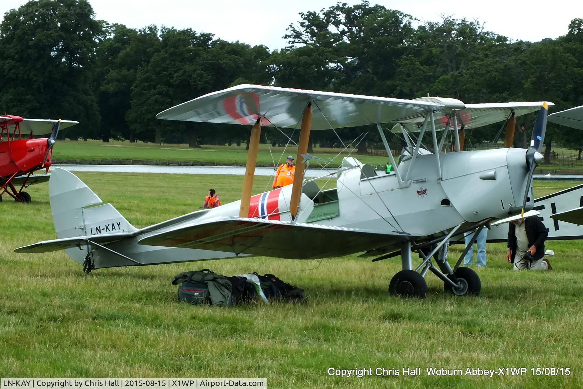 LN-KAY, 1941 De Havilland DH-82A Tiger Moth II C/N 84616, International Moth Rally at Woburn Abbey 15/08/15