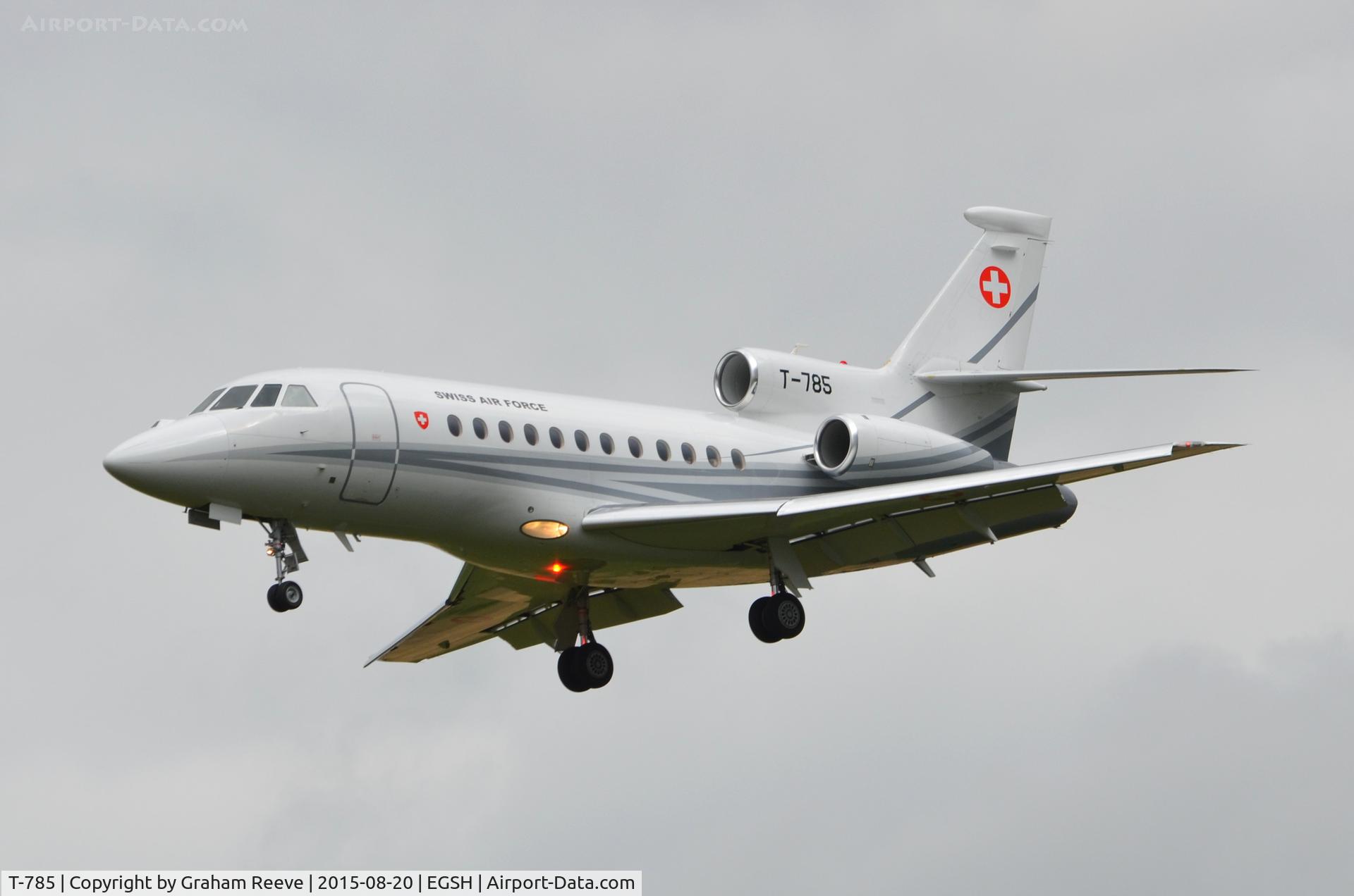 T-785, 2007 Dassault Falcon 900EX EASy II C/N 195, Landing at Norwich exactly one year after it's last visit.