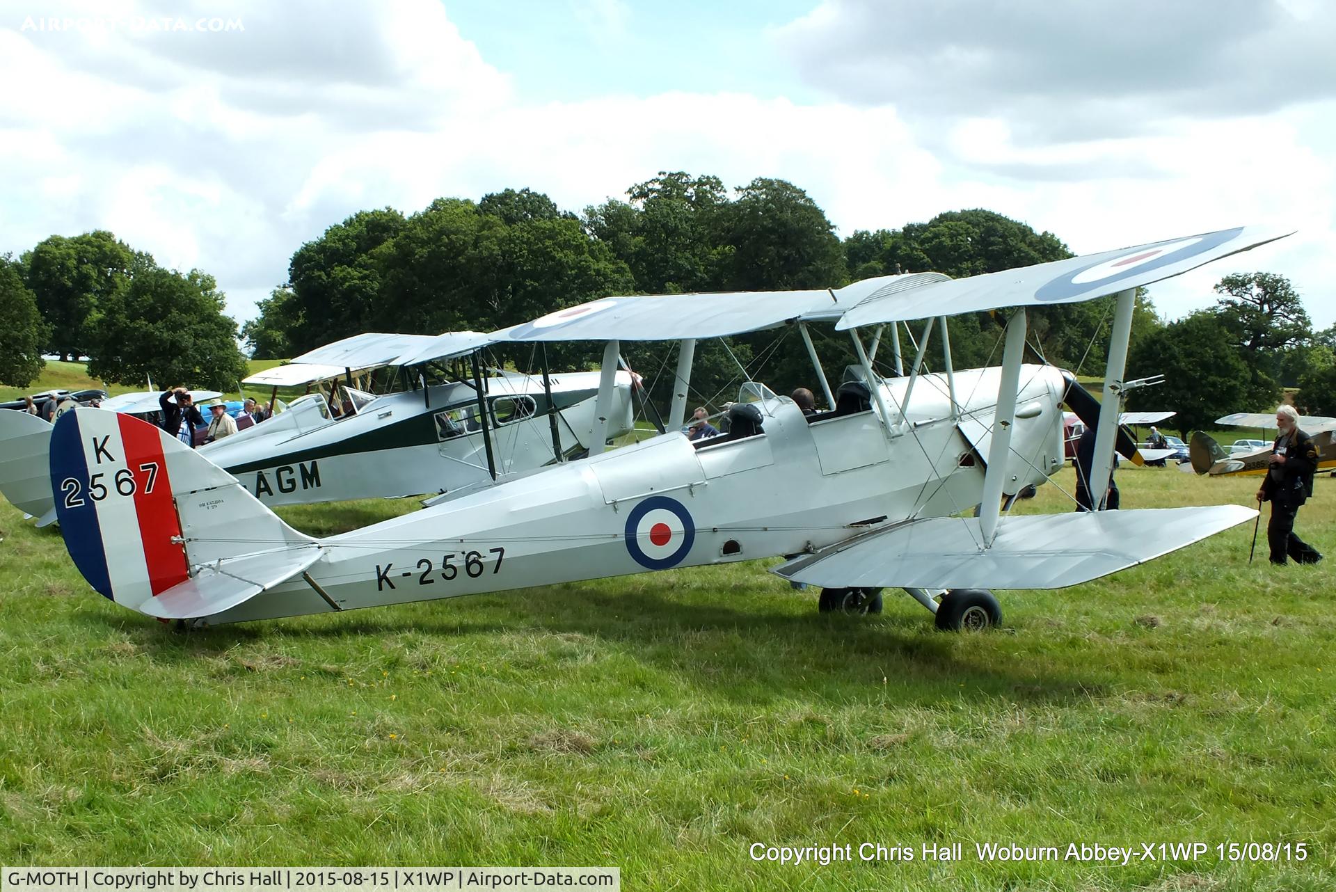 G-MOTH, 1942 De Havilland DH-82A Tiger Moth II C/N 85340, International Moth Rally at Woburn Abbey 15/08/15