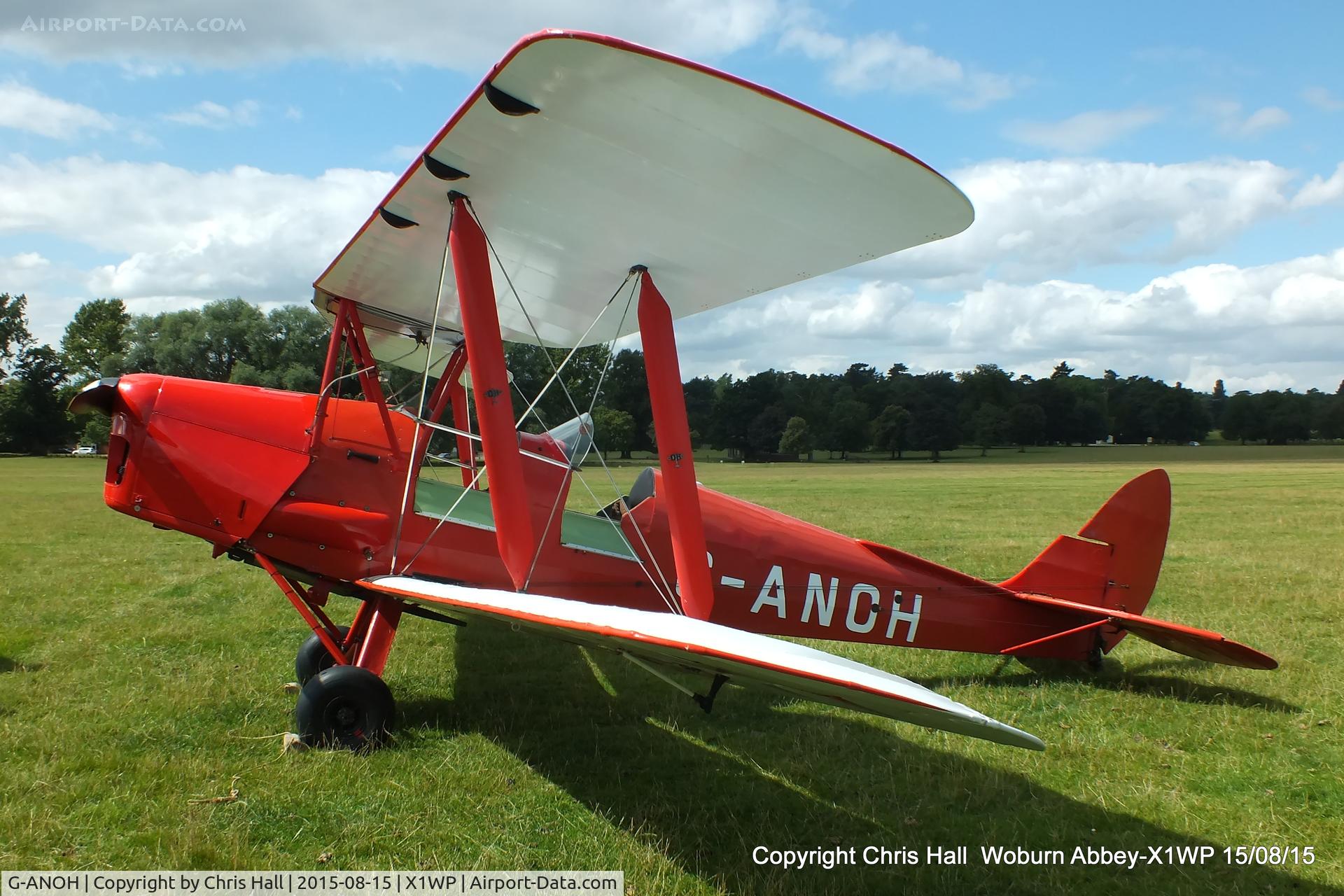 G-ANOH, 1942 De Havilland DH-82A Tiger Moth II C/N 86040, International Moth Rally at Woburn Abbey 15/08/15