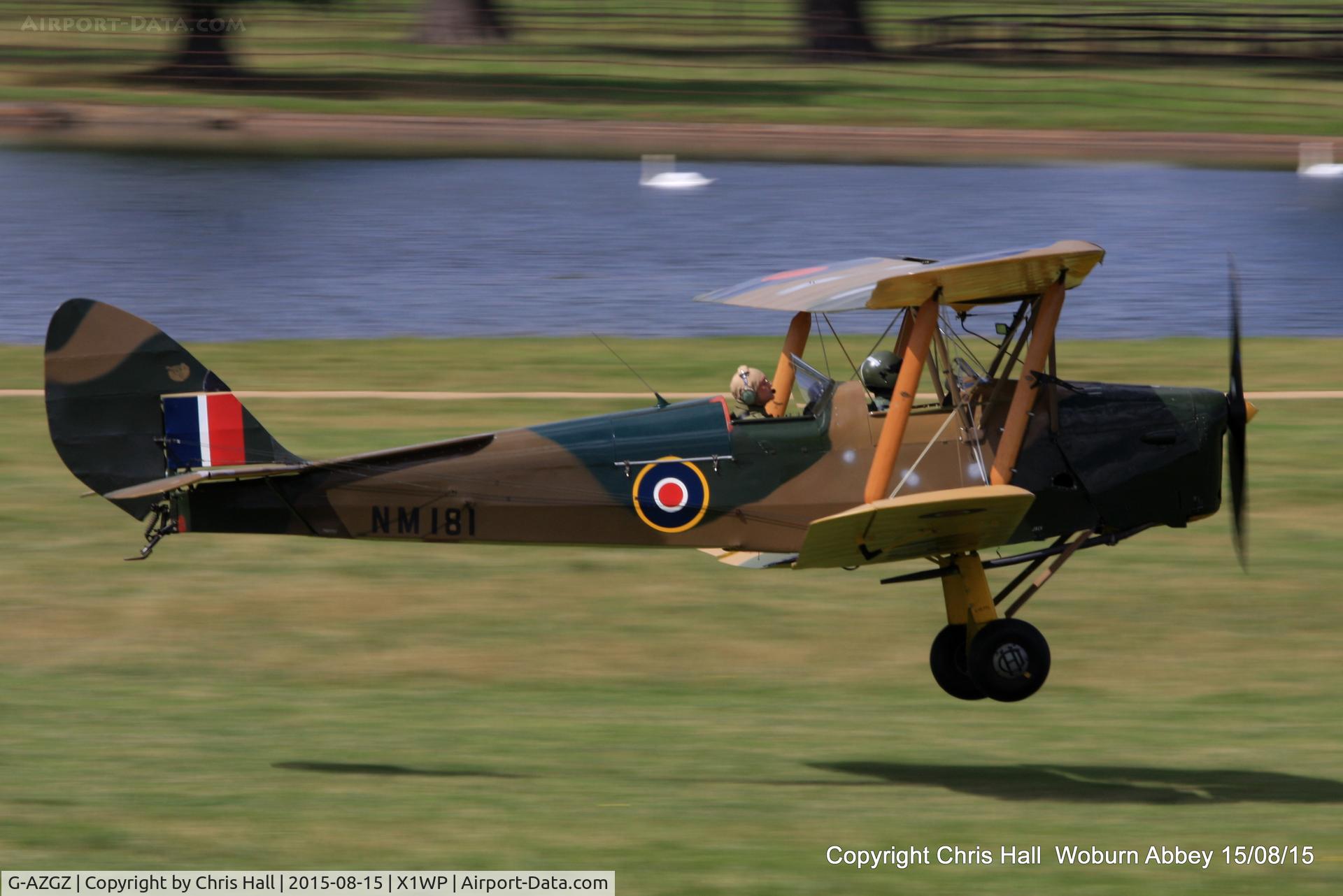 G-AZGZ, 1944 De Havilland DH-82A Tiger Moth II C/N 86489, International Moth Rally at Woburn Abbey 15/08/15