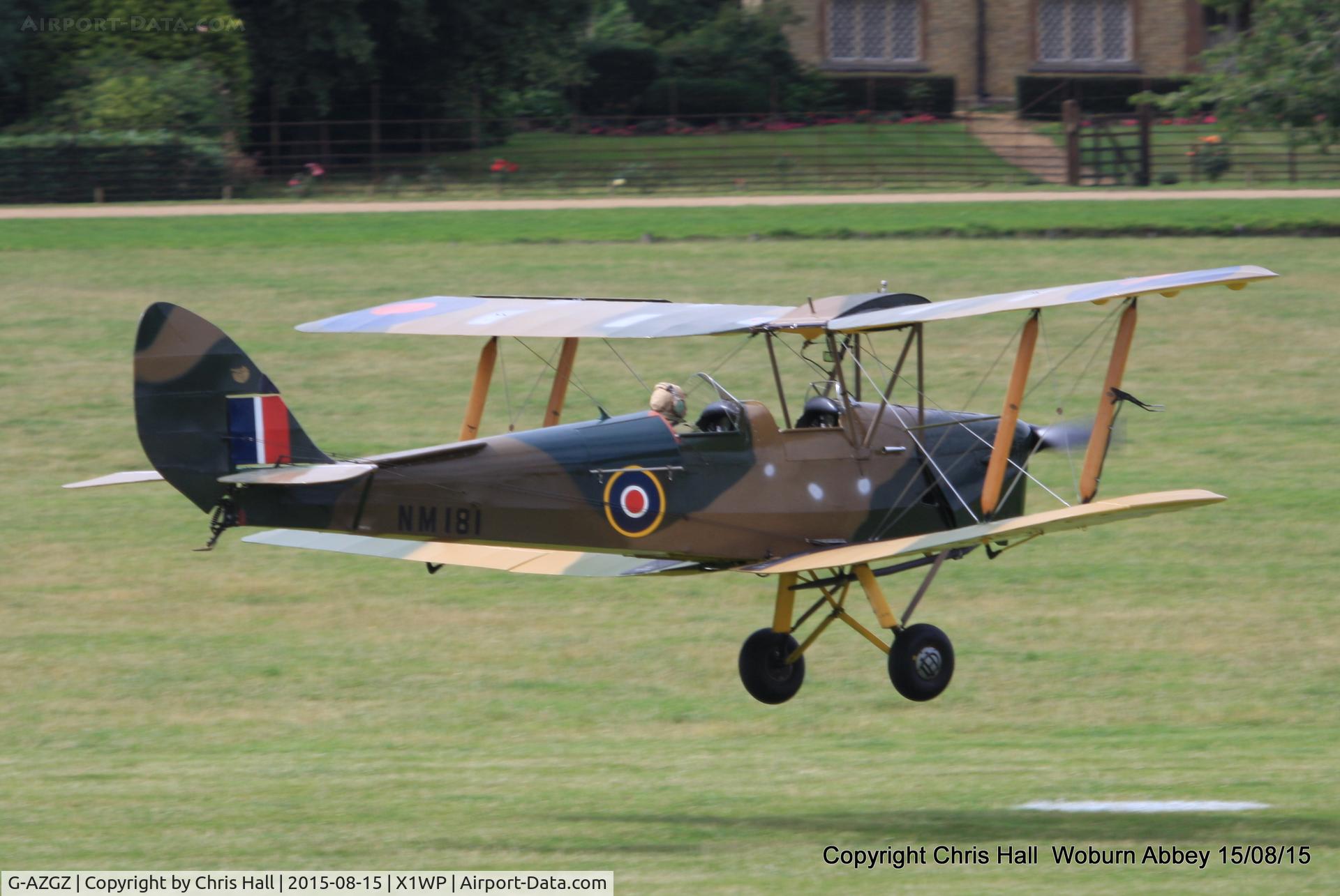 G-AZGZ, 1944 De Havilland DH-82A Tiger Moth II C/N 86489, International Moth Rally at Woburn Abbey 15/08/15