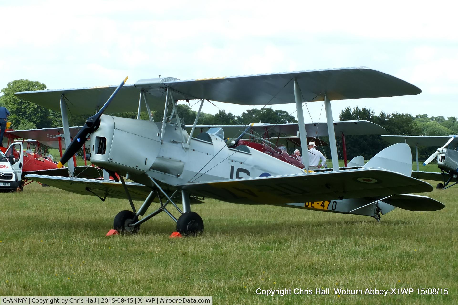 G-ANMY, 1942 De Havilland DH-82A Tiger Moth II C/N 85466, International Moth Rally at Woburn Abbey 15/08/15