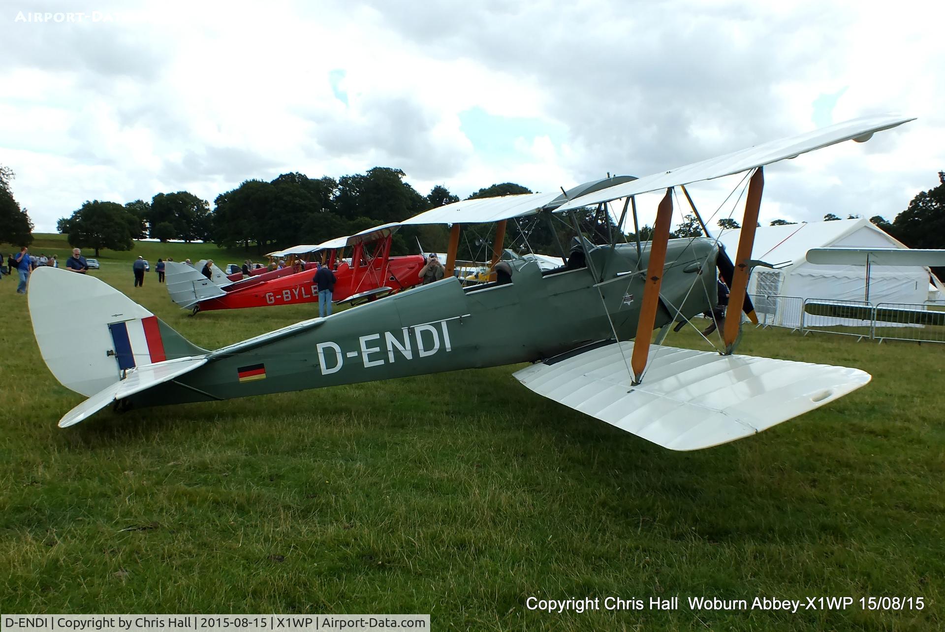 D-ENDI, 1939 De Havilland DH-82A Tiger Moth II C/N 82335, International Moth Rally at Woburn Abbey 15/08/15