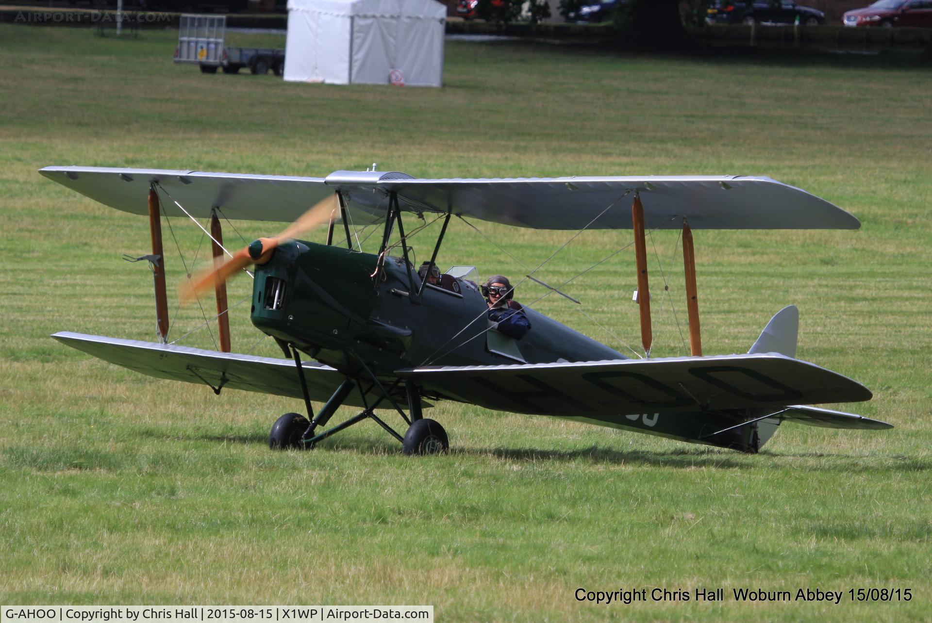 G-AHOO, 1943 De Havilland DH-82A Tiger Moth II C/N 86149, International Moth Rally at Woburn Abbey 15/08/15