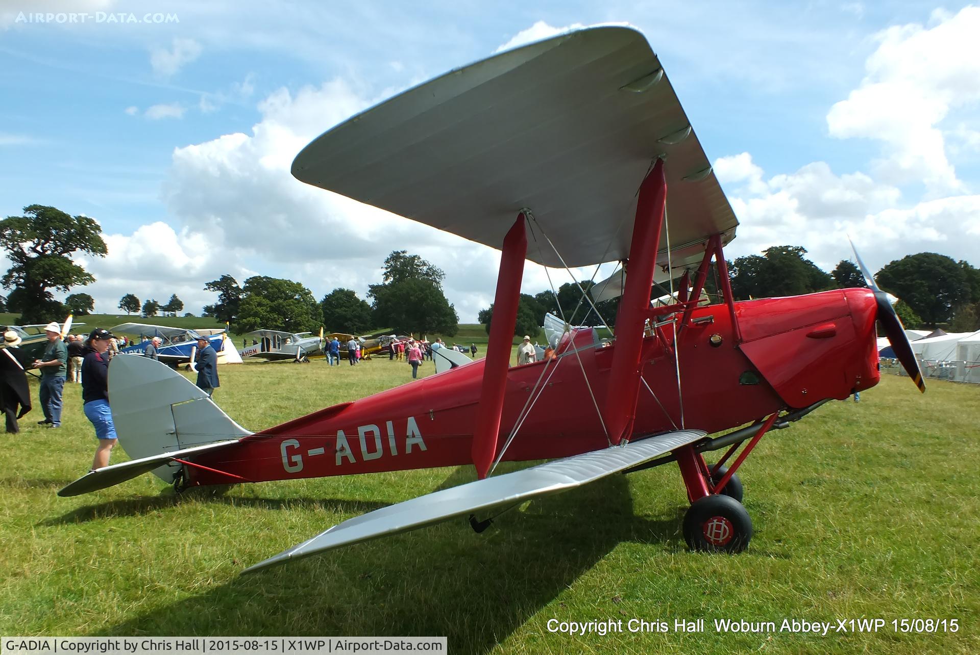 G-ADIA, 1935 De Havilland DH-82A Tiger Moth II C/N 3368, International Moth Rally at Woburn Abbey 15/08/15