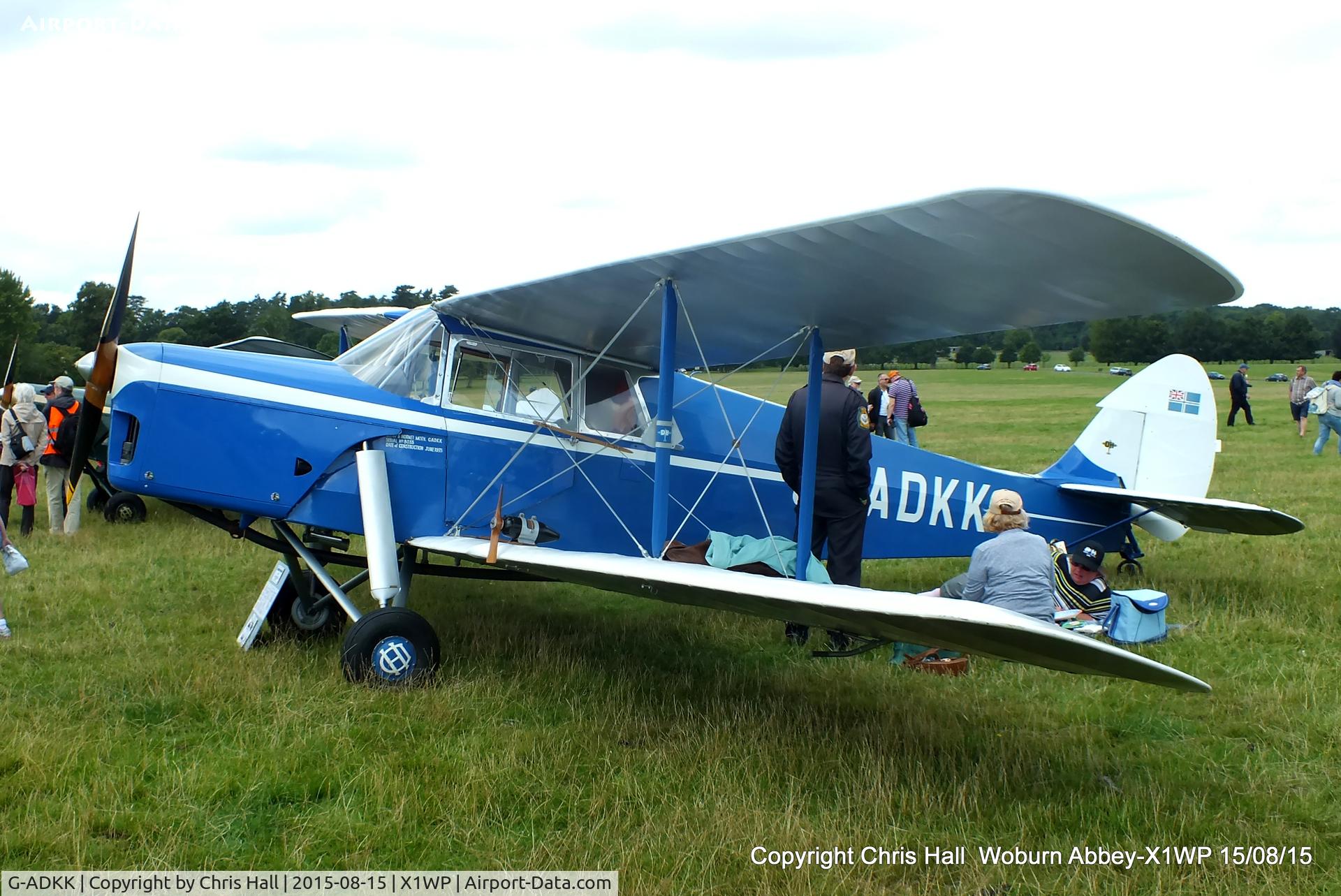 G-ADKK, 1935 De Havilland DH.87B Hornet Moth C/N 8033, International Moth Rally at Woburn Abbey 15/08/15