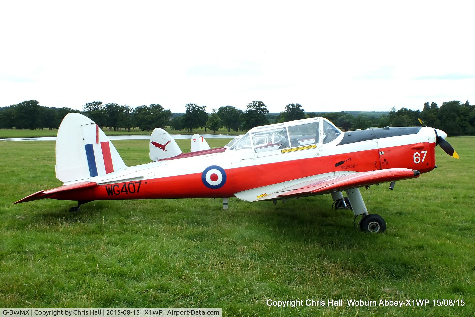 G-BWMX, 1951 De Havilland DHC-1 Chipmunk T.10 C/N C1/0481, International Moth Rally at Woburn Abbey 15/08/15