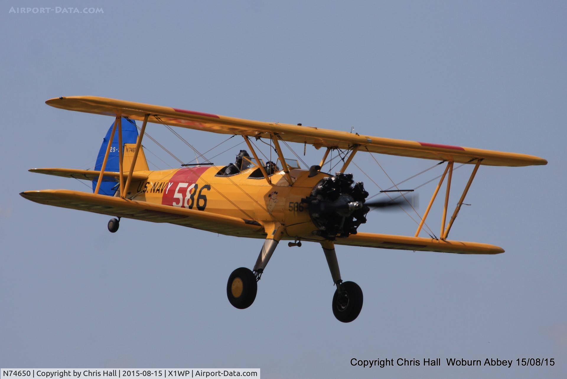 N74650, 1943 Boeing A75N1(PT17) C/N 75-7478, International Moth Rally at Woburn Abbey 15/08/15