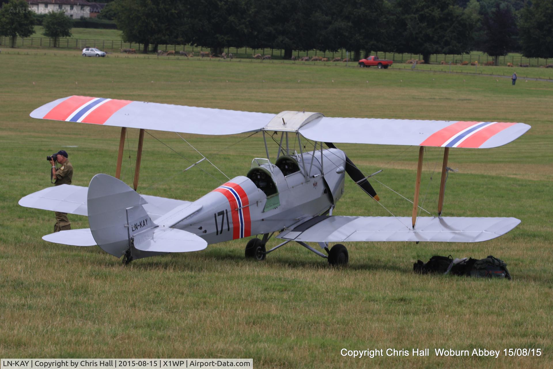 LN-KAY, 1941 De Havilland DH-82A Tiger Moth II C/N 84616, International Moth Rally at Woburn Abbey 15/08/15