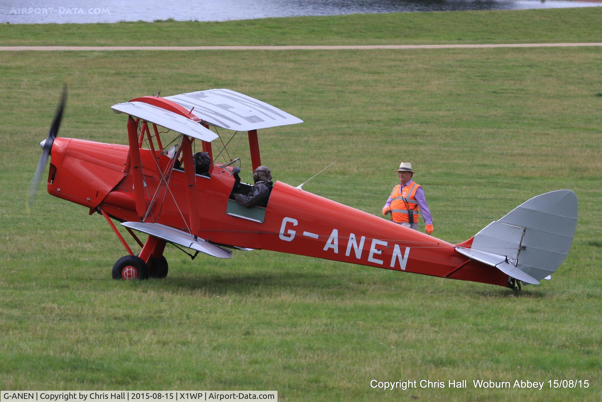 G-ANEN, 1942 De Havilland DH-82A Tiger Moth II C/N 85418, International Moth Rally at Woburn Abbey 15/08/15