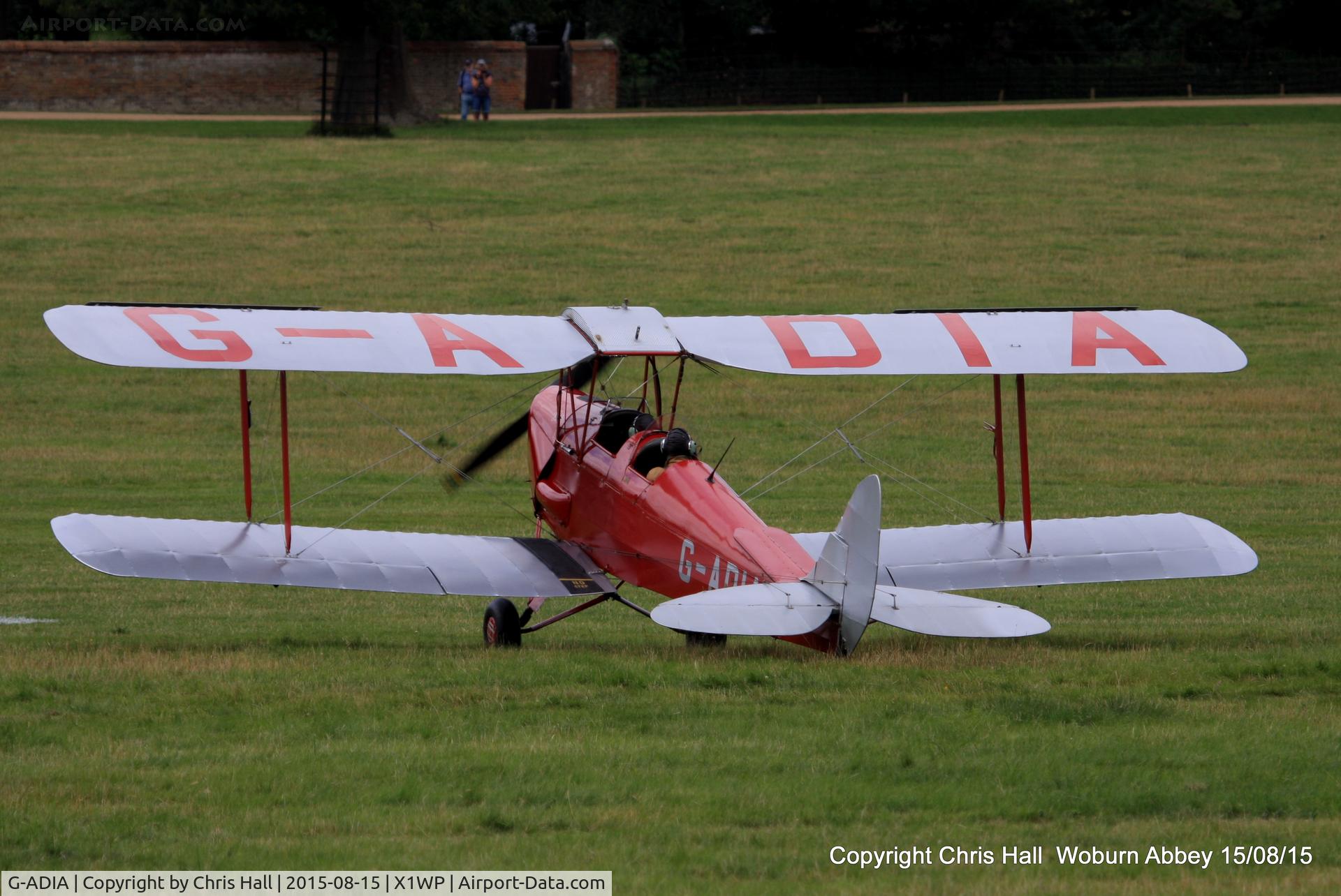 G-ADIA, 1935 De Havilland DH-82A Tiger Moth II C/N 3368, International Moth Rally at Woburn Abbey 15/08/15