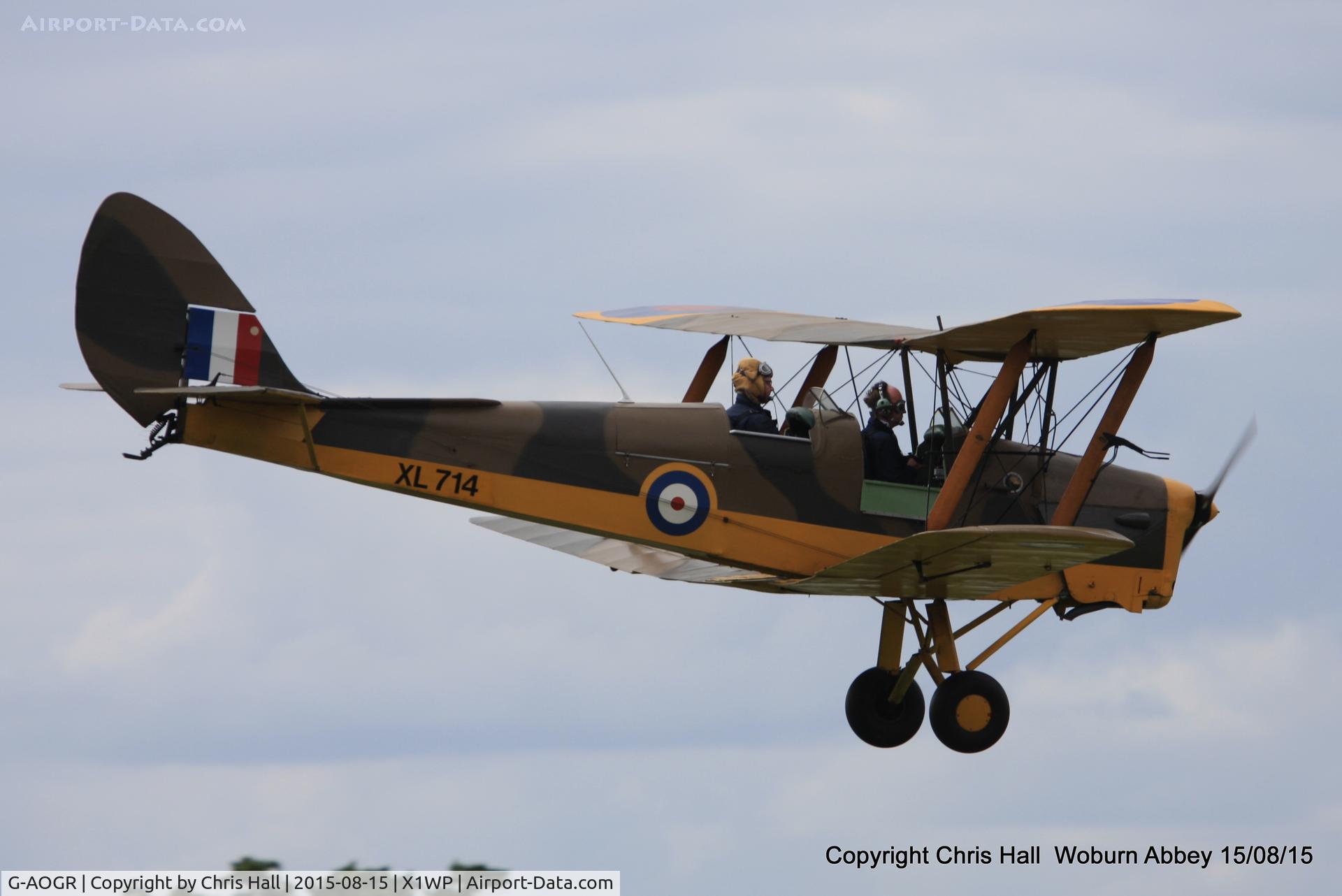 G-AOGR, 1942 De Havilland DH-82A Tiger Moth II C/N 84566, International Moth Rally at Woburn Abbey 15/08/15