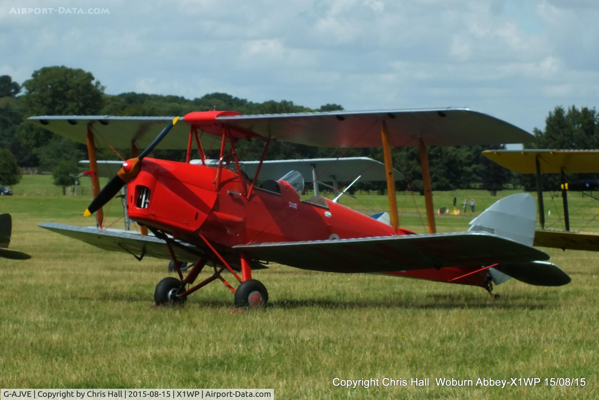 G-AJVE, 1942 De Havilland DH-82A Tiger Moth II C/N 85814, International Moth Rally at Woburn Abbey 15/08/15
